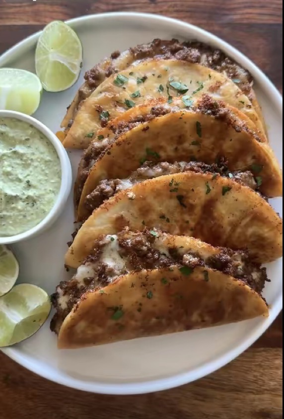 Recipe: Crispy Beef Tacos with Cilantro Lime Sauce